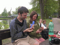 Vítězný tým přebírá ceny